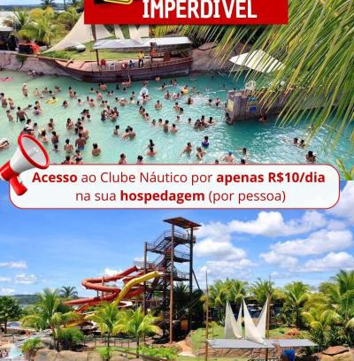 Caldas Novas Apartment | Náutico Flat Service Com Oferta Especial No Clube Náutico Praia Caldas Novas Somente 10 Reais Por Pessoa