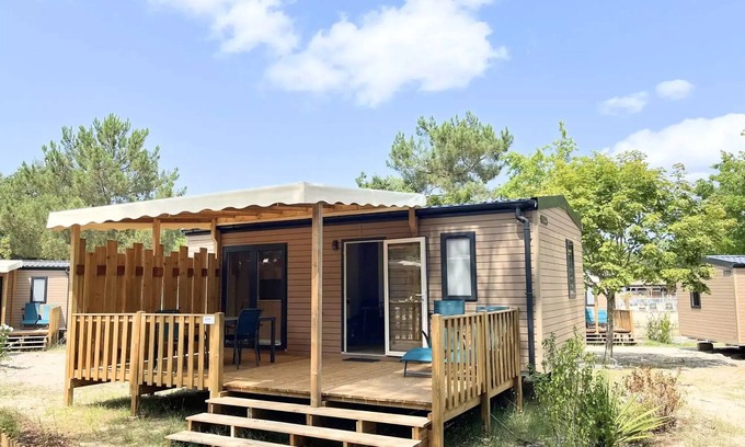 Soustons House | Nature Campsite L'Airial* - Trendy 3-Room Cottage for 4 People with Air Conditioning
