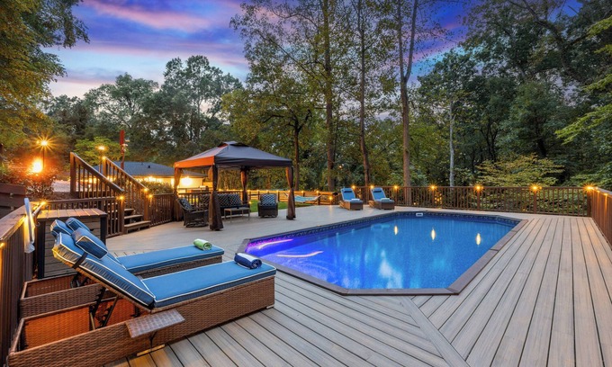 Atlanta House | NEW! Atlanta Oasis - Upscale Home with In-law Suite - Pool,HotTub,Firepit &more!