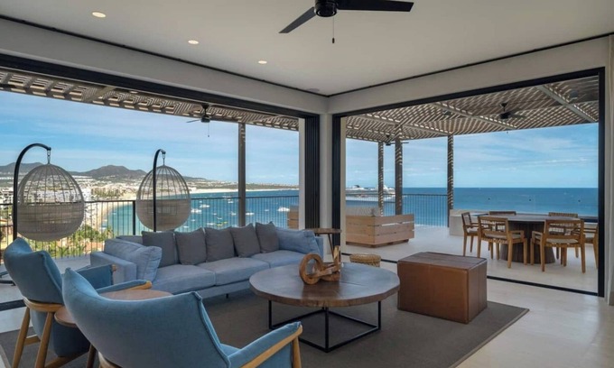 El Medano Ejidal Condo | New Beachfront Penthouse! Amazing Views of Medano Bay-2 Bedroom Plus Den in Cabo