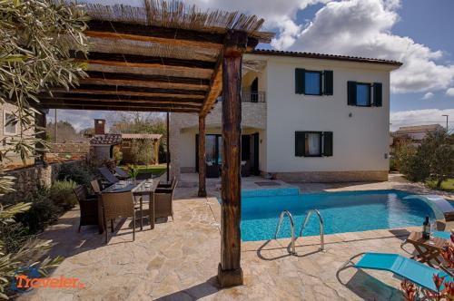 Brzac Villa | New villa with swimming pool, olive grove and sea view by Traveler tourist agency Krk ID 2201