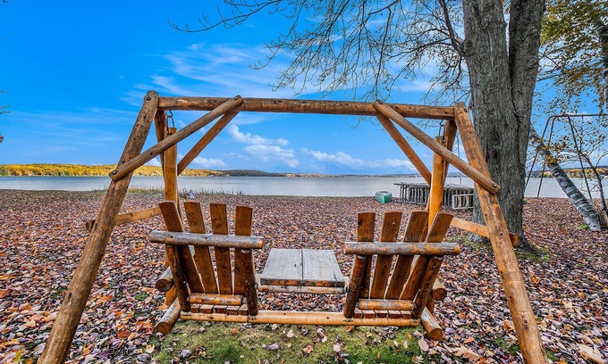 Lake Township House | Newly remodeled lake house with amazing views, dock, firepit & vibrant interior