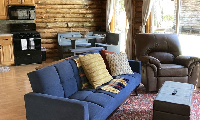 Sextonville Cabin | Newly remodeled log cabin next to beautiful Wisconsin River- Rivers Edge Cabin