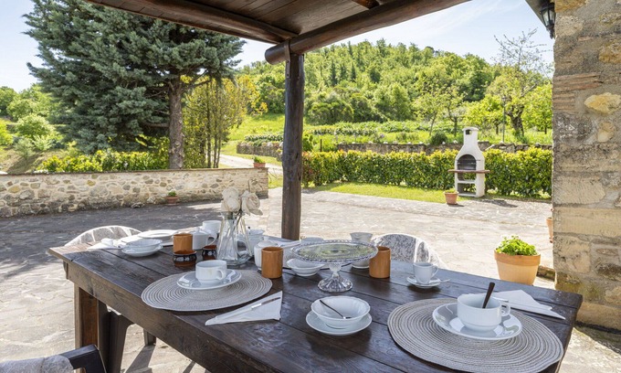 Radicondoli Villa | Nice apartment in villa for 4 guests with WIFI, pool and panoramic view