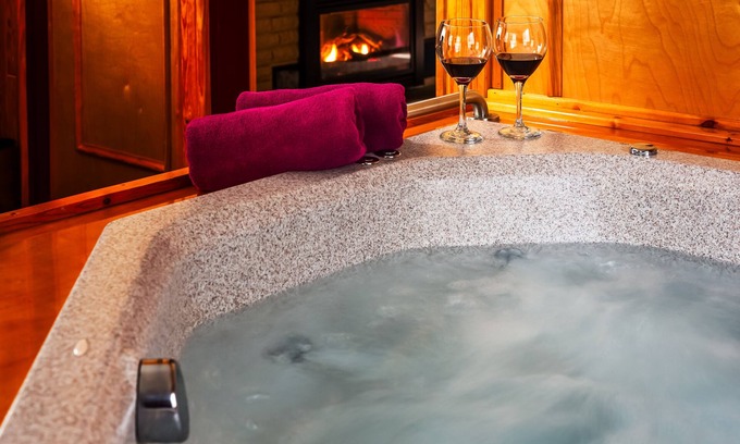 Grayling Cabin | Northern Memories Couples Getaway! Open 24/7: Jacuzzi/Grill/Firepit/Pet friendly