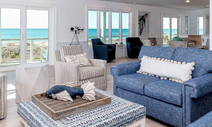 Atlantic Beach House | Oceanfront 7 BR, private beach access, 3 levels of beachfront decks