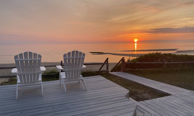 North Eastham House | Oceanfront w/Private Stairs to Beach and Spectacular Sunsets!