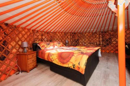 Turriff House | Orange Yurt with Hot Tub- Sleeps 3 Parking & WiFi