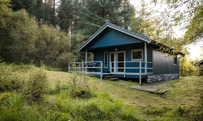 Crianlarich Ski Chalet | Otter with mountain view and enclosed decking
