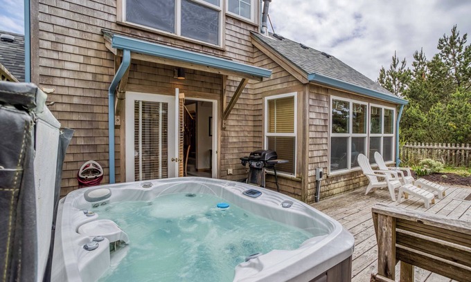 Shorepine Village House | Pacific City Beauty has Large Deck, Hot Tub, Spacious Bedrooms, Near Beach!