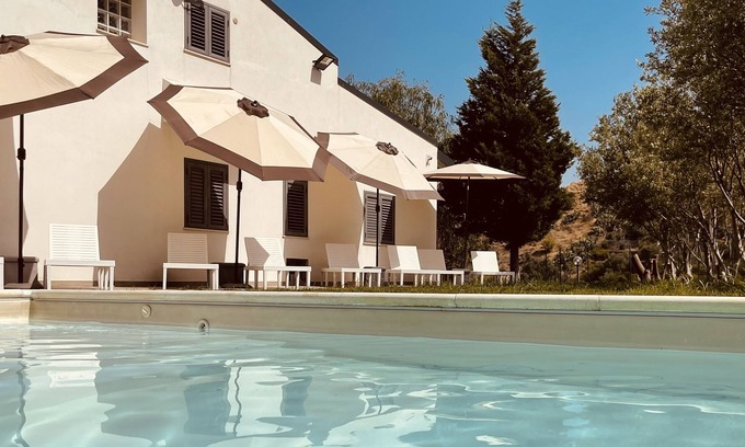 Santa Teresa di Riva Villa | Panoramic Villa, surrounded by greenery with private swimming pool