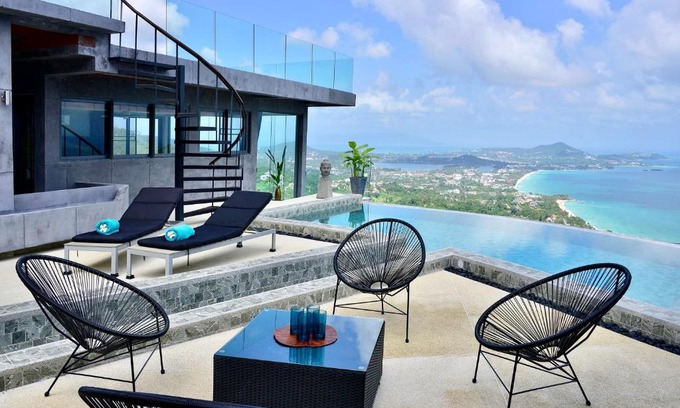 Lamai Villa | Paradise Villa Elysium - Sea View Infinity Pool with Waterfall & Jacuzzi