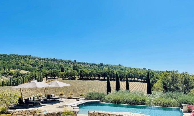 Viens Other | PARC NATIONAL LUBERON Bergerie 18th View 360° lavender heated pool overflow