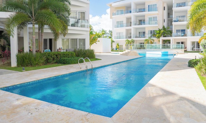 Bavaro Apartment | Perfect & Comfy Pool View Apartment with Beach Access, Balcony, Wi-Fi, AC & TV