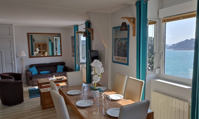 Perros-Guirec Apartment | Perros-App classified 3*, Panoramique Mer-Direct Plage TRESTRAOU