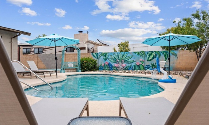 Norma Estates House | Pet-friendly outdoor entertainment and relaxation by private pool and more