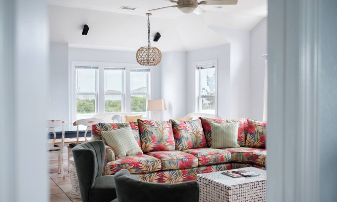 Southern Shores House | Pets stay free DolphinInnOBX-7BR, Pool, Gym, Pickleball, Tennis, Pirate Ship