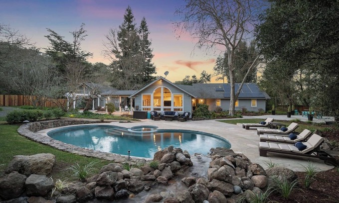 Santa Rosa House | Private 1+ acre, Bocce, New Heated Pool & Hot Tub