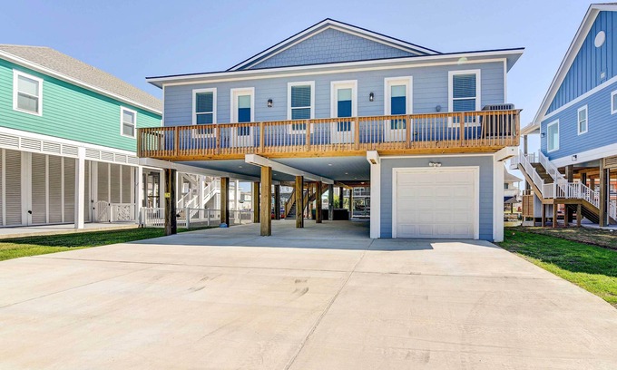 Terramar Beach House | Private Dock & Patio: Waterfront Galveston Retreat