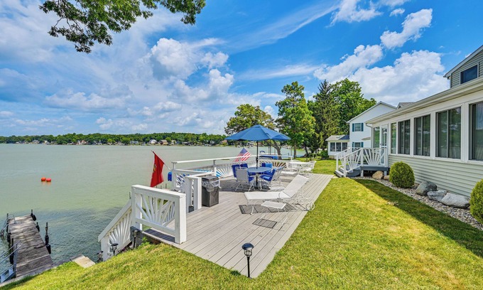 Rome City House | Private Indoor Hot Tub: Fish & Boat on Sylvan Lake