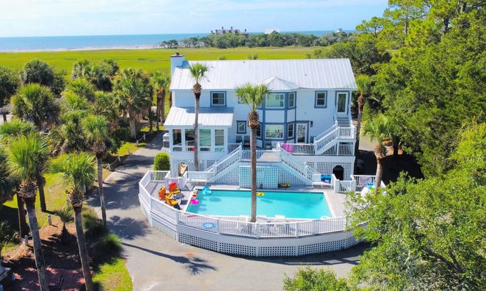 Edisto Island House | Private Pool & Tidal Creek Dock; Expansive Creek/Marsh Views; Beach Access