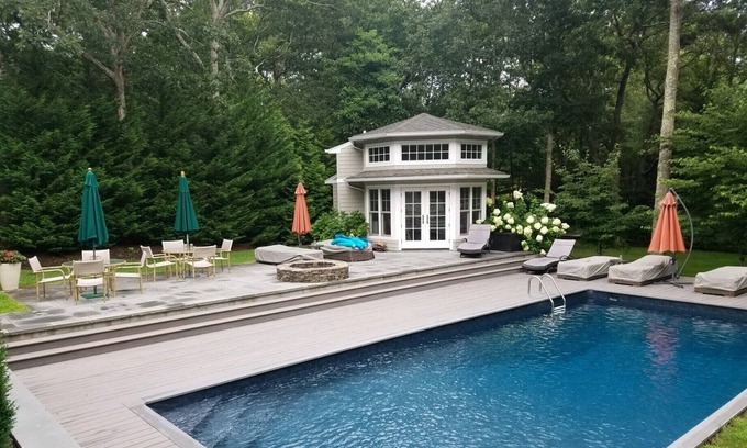 East Hampton House | Quiet Family Friendly Hideaway With Pool And Poolhouse