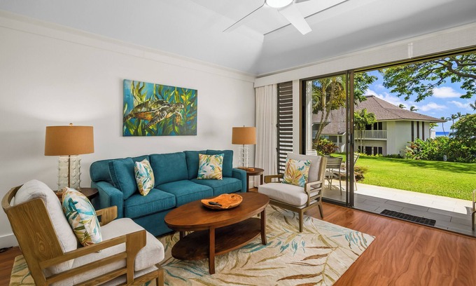 Poipu Condo | Rare Find w/2 AC! Newly renovated condo #128, ground flr, 3-4 min walk to beach