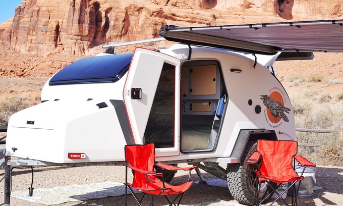 Moab House | Red Rock Base Camps Teardrop Trailer #2. Take your hotel room outside!