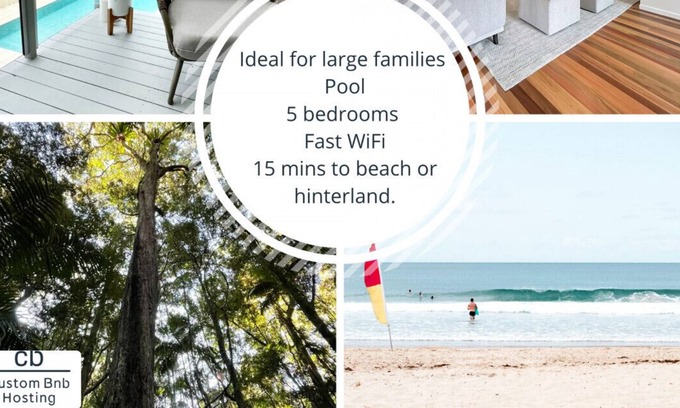Buderim House | Relaxing oasis ideal for groups. Pool, AC, Wi-Fi
