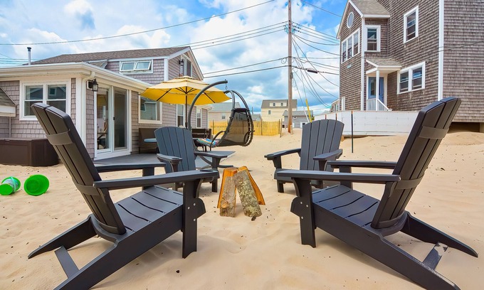 Plymouth House | Renovated, dog-friendly home right on beach with patio, grill, firepit, & deck