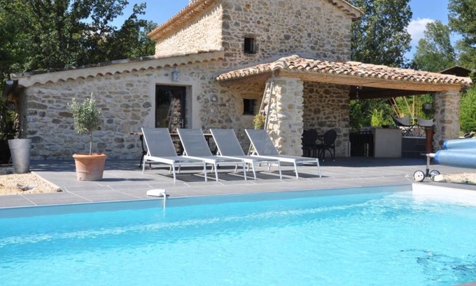 Saint-Sauveur-de-Cruzieres Villa | Restored former mill with heated pool and spa.