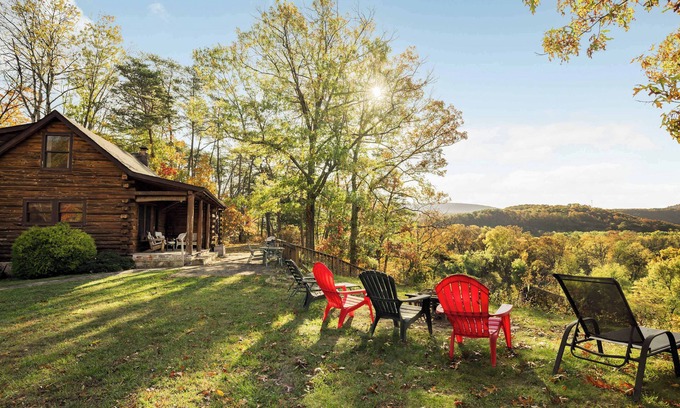 Paw Paw Cabin | Riverfront Log Cabin w Fireplace, Grill & Fire Pit