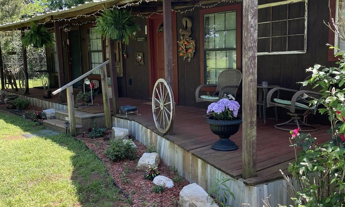 Rusk Cabin | Rustic ranch retreat with private saltwater pool! Pool closed Nov1-March 30