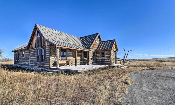 Dupuyer Cabin | Rustic & Rural Cabin in Dupuyer on Open 14 Acres!