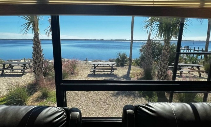Ochlockonee Bay House | RV with dock and bay access-pet-friendly!