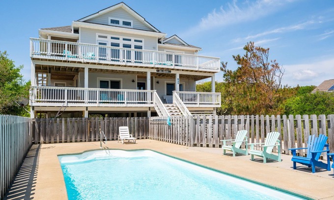 Ocean Sands House | Sea Haven- Heated Salt Water Pool, Sleeps 16, Dogs OK! 500ft to beach, Hot Tub