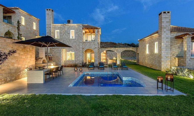 Agkisaras Other | Sea View 3 bedroom villa with a heated pool