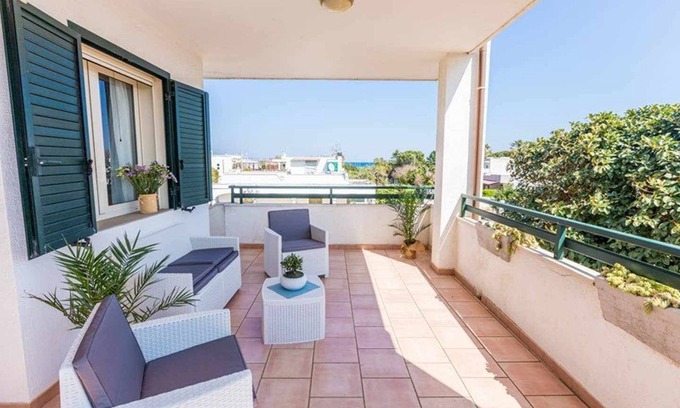 Pantanagianni-pezze Morelli Apartment | Sea view from terrace, sandy beaches 150 m,Torre Guaceto Reserve 3 km,parking