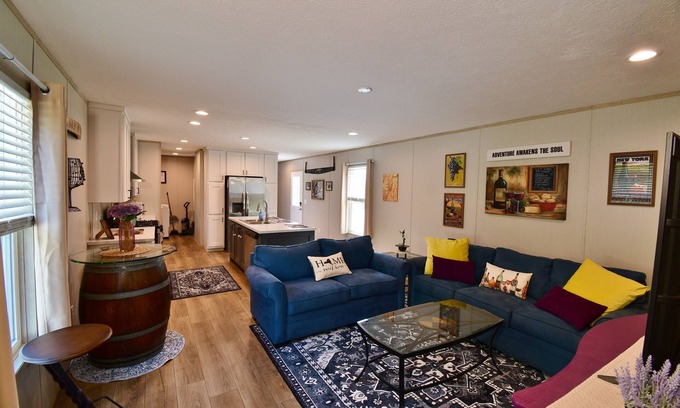 Bath House | Secluded Retreat - Kamp Keuka - Colorful & Spacious 3BR Getaway in Wine Country