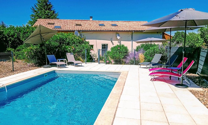 Roumagne Villa | Secure gated/fenced heated pool. Short drive to historic towns and restaurants