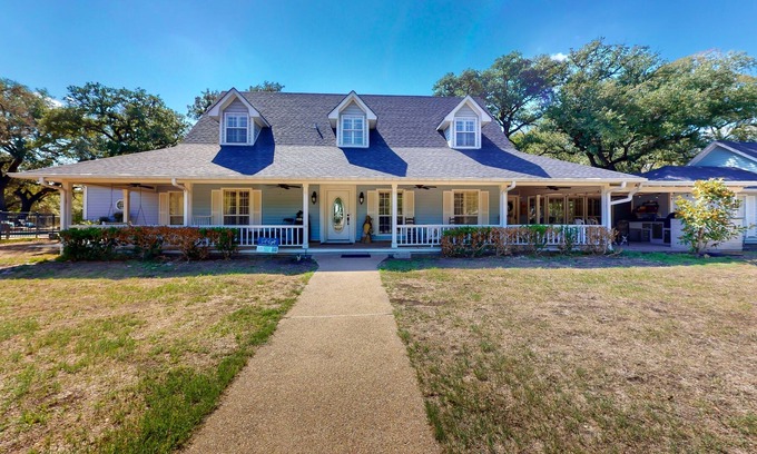 Valley Mills House | Serene and spacious ranch with a pool, outdoor kitchen, and walking trails