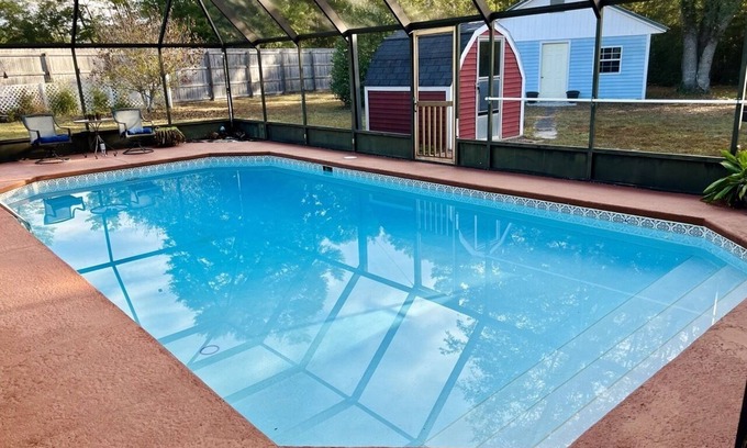 Freeport House | Serene Home with PRIVATE Pool - Near Beaches - Dog Friendly - Firepit&Large Yard