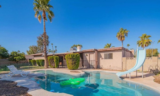 Raskin Estates House | Serene Splendor in Scottsdale: Unwind in Our 3-BR Oasis with Pool, Games, and Pet-Friendly.