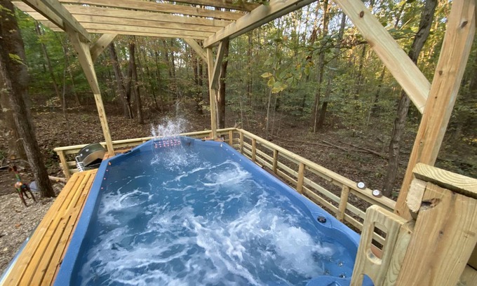 Birdseye Cabin | Shaded Log Cabin Swim Spa- 2 miles Lake Entrance, New Distillery Pet Friendly