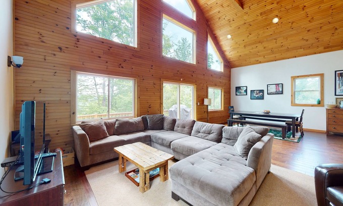North Troy House | Shallow Brook | A-Frame house in Jay near Jay Peak Resort with grill, deck, W/D