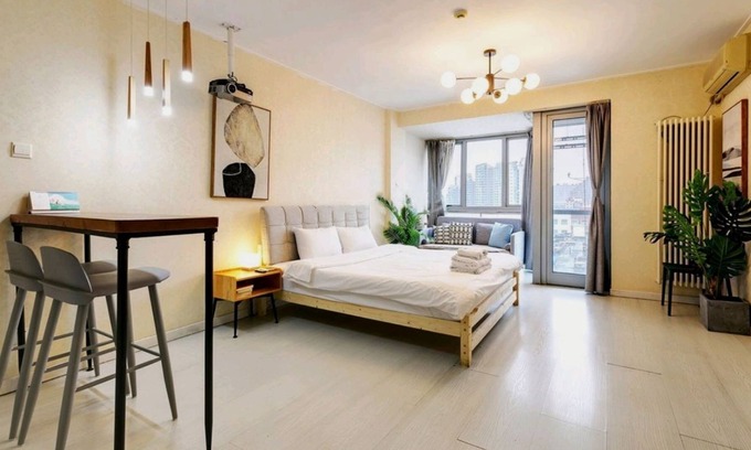 Downtown Beijing Apartment | Shiny Movie Night High Rise View