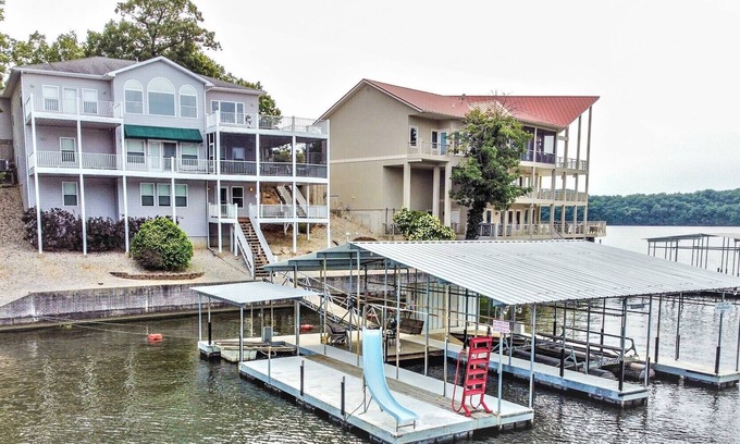 Sunrise Beach House | Shore House - Waterfront 7 bedroom dock with slide