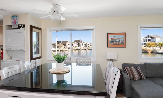 Seaside Heights Villa | Shorley Perfect 40'feet private Waterfront XL 2ndFL Jacuzzi Dock Beach Arcade