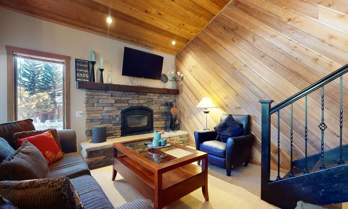 Mammoth Lakes Condo | Snowcreek I 28, Light and Bright Corner Condo with Mountain Views and Fireplace by RedAwning