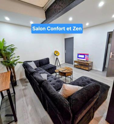 Foix Apartment | Spacieux logement 120m2 centre ville Foix -3 chambres-2SDB-2wc-Parking gratuit à 1 Minute